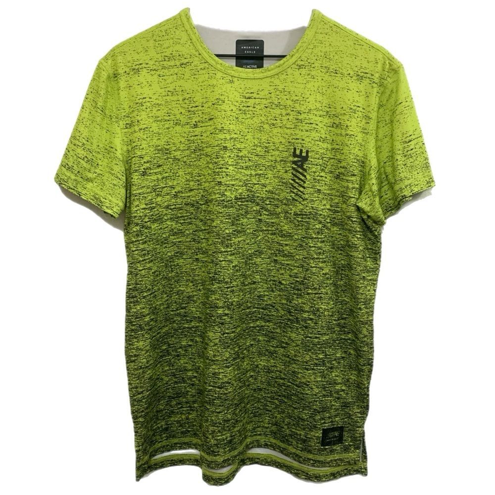 AMERICAN EAGLE OUTFITTERS Active Flex T-Shirt Men’s Medium Neon Green Black.